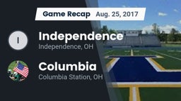 Recap: Independence  vs. Columbia  2017