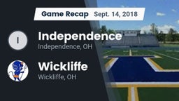 Recap: Independence  vs. Wickliffe  2018