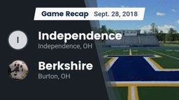 Recap: Independence  vs. Berkshire  2018