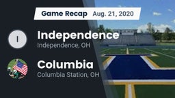 Recap: Independence  vs. Columbia  2020
