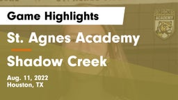 St. Agnes Academy  vs Shadow Creek  Game Highlights - Aug. 11, 2022