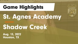 St. Agnes Academy  vs Shadow Creek  Game Highlights - Aug. 13, 2022