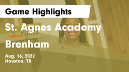 St. Agnes Academy  vs Brenham  Game Highlights - Aug. 16, 2022