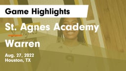 St. Agnes Academy  vs Warren  Game Highlights - Aug. 27, 2022