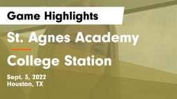 St. Agnes Academy  vs College Station  Game Highlights - Sept. 3, 2022