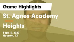 St. Agnes Academy  vs Heights  Game Highlights - Sept. 6, 2022