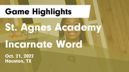 St. Agnes Academy  vs Incarnate Word  Game Highlights - Oct. 21, 2022