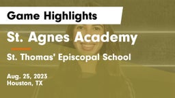 St. Agnes Academy  vs St. Thomas' Episcopal School Game Highlights - Aug. 25, 2023