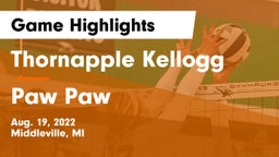 Thornapple Kellogg  vs Paw Paw  Game Highlights - Aug. 19, 2022