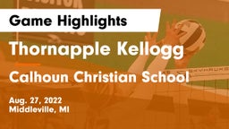 Thornapple Kellogg  vs Calhoun Christian School Game Highlights - Aug. 27, 2022