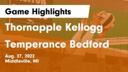 Thornapple Kellogg  vs Temperance Bedford Game Highlights - Aug. 27, 2022