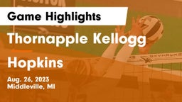 Thornapple Kellogg  vs Hopkins  Game Highlights - Aug. 26, 2023