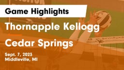 Thornapple Kellogg  vs Cedar Springs  Game Highlights - Sept. 7, 2023