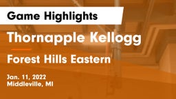 Thornapple Kellogg  vs Forest Hills Eastern  Game Highlights - Jan. 11, 2022