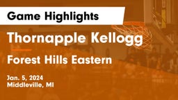 Thornapple Kellogg  vs Forest Hills Eastern  Game Highlights - Jan. 5, 2024