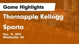 Thornapple Kellogg  vs Sparta  Game Highlights - Dec. 15, 2023