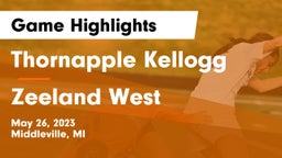 Thornapple Kellogg  vs Zeeland West  Game Highlights - May 26, 2023