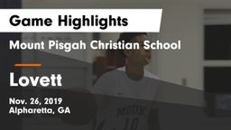 Mount Pisgah Christian School vs Lovett  Game Highlights - Nov. 26, 2019