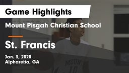 Mount Pisgah Christian School vs St. Francis  Game Highlights - Jan. 3, 2020