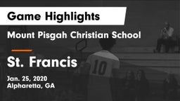 Mount Pisgah Christian School vs St. Francis  Game Highlights - Jan. 25, 2020