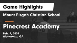 Mount Pisgah Christian School vs Pinecrest Academy  Game Highlights - Feb. 7, 2020