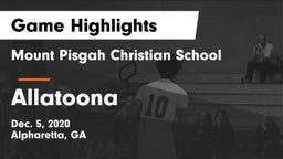 Mount Pisgah Christian School vs Allatoona  Game Highlights - Dec. 5, 2020