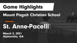 Mount Pisgah Christian School vs St. Anne-Pacelli Game Highlights - March 3, 2021