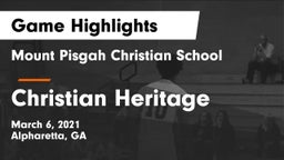 Mount Pisgah Christian School vs Christian Heritage  Game Highlights - March 6, 2021