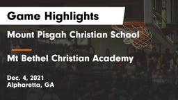 Mount Pisgah Christian School vs Mt Bethel Christian Academy Game Highlights - Dec. 4, 2021