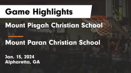 Mount Pisgah Christian School vs Mount Paran Christian School Game Highlights - Jan. 15, 2024