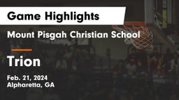 Mount Pisgah Christian School vs Trion  Game Highlights - Feb. 21, 2024