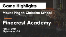 Mount Pisgah Christian School vs Pinecrest Academy  Game Highlights - Feb. 3, 2021