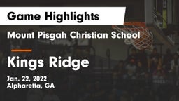 Mount Pisgah Christian School vs Kings Ridge Game Highlights - Jan. 22, 2022