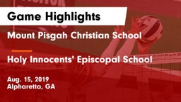 Mount Pisgah Christian School vs Holy Innocents' Episcopal School Game Highlights - Aug. 15, 2019