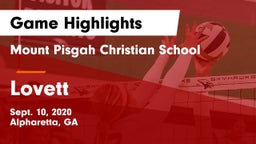 Mount Pisgah Christian School vs Lovett  Game Highlights - Sept. 10, 2020