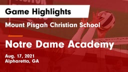 Mount Pisgah Christian School vs Notre Dame Academy Game Highlights - Aug. 17, 2021