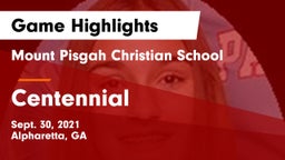 Mount Pisgah Christian School vs Centennial  Game Highlights - Sept. 30, 2021