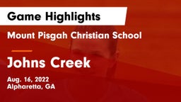 Mount Pisgah Christian School vs Johns Creek  Game Highlights - Aug. 16, 2022