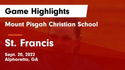 Mount Pisgah Christian School vs St. Francis Game Highlights - Sept. 20, 2022