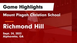 Mount Pisgah Christian School vs Richmond Hill  Game Highlights - Sept. 24, 2022
