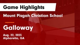 Mount Pisgah Christian School vs Galloway Game Highlights - Aug. 22, 2023