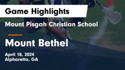 Mount Pisgah Christian School vs Mount Bethel Game Highlights - April 18, 2024