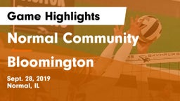 Normal Community  vs Bloomington  Game Highlights - Sept. 28, 2019