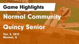 Normal Community  vs Quincy Senior  Game Highlights - Oct. 5, 2019
