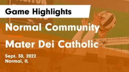 Normal Community  vs Mater Dei Catholic  Game Highlights - Sept. 30, 2022