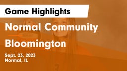 Normal Community  vs Bloomington  Game Highlights - Sept. 23, 2023