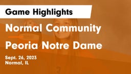 Normal Community  vs Peoria Notre Dame  Game Highlights - Sept. 26, 2023