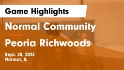 Normal Community  vs Peoria Richwoods Game Highlights - Sept. 28, 2023