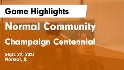 Normal Community  vs  Champaign Centennial Game Highlights - Sept. 29, 2023