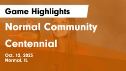 Normal Community  vs Centennial  Game Highlights - Oct. 12, 2023